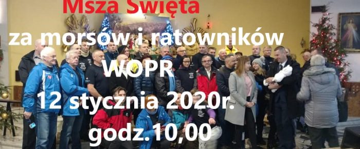 Zaproszenie na mszę św.za morsów i ratowników.